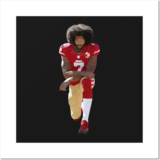 Colin Kaepernick Kneeling Low Poly Wall Art by rattraptees